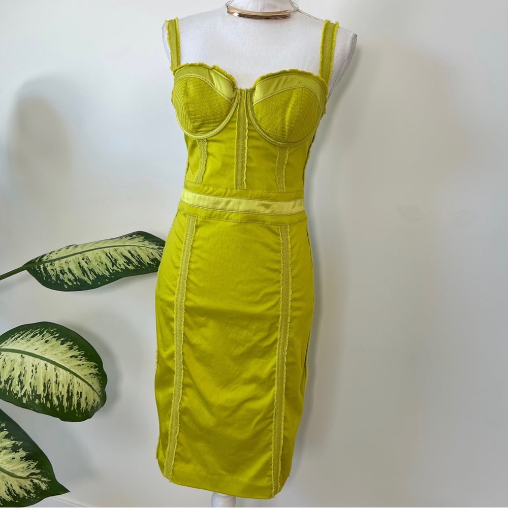 guess by marciano carmela bustier dress lime